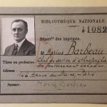 Carte de bibliothèque de Barbeau, à Paris