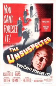 Affiche du film 'The Unsuspected'.